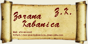 Zorana Kabanica vizit kartica